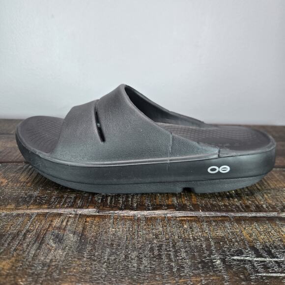 Oofos OOahh Womens Size 7 Recovery Slip-On Comfort Beach Sandals Slides Black - Picture 7 of 11